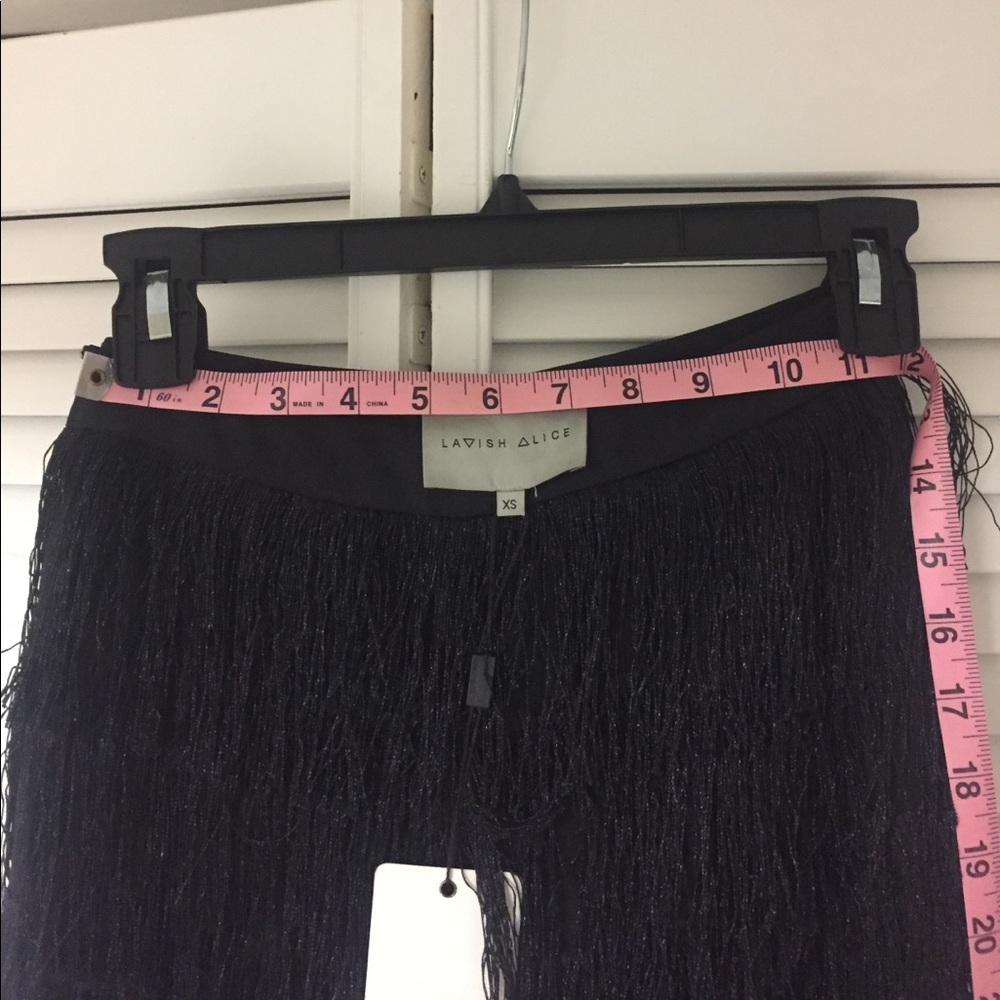 Lindsay Lohan X Lavish Alice Black Fringe Pants - Picture 6 of 9